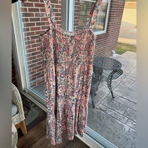 Loft Floral Print Dress Sundress Midi dress, EUC size L